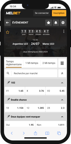 parier Argentine U23 vs Maroc U23 sur melbet