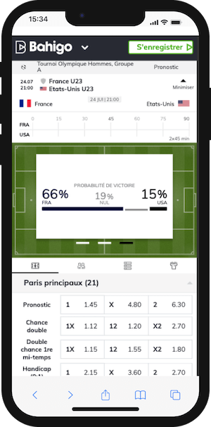 cotes france u23 vs usa u23 sur bahigo