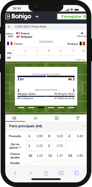 cotes france vs belgique pour parier sur bahigo