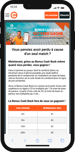 promo congo bet pour paris perdants