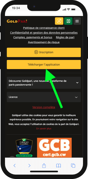 ou trouver l app goldpari sur mobile