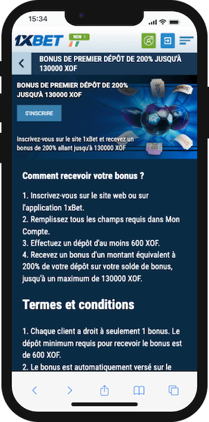 bonus 1xbet de bienvenue