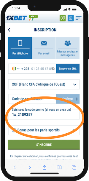 1xbet code promo pour inscription