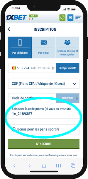 1xbet guinee code promo pour inscription