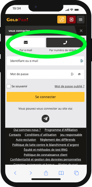 goldpari login connexion